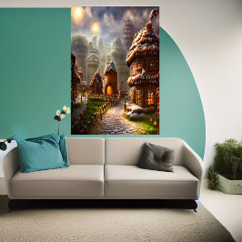 Poster Aldeia de pão-de-gengibre em Valhalla | AI Art Pos