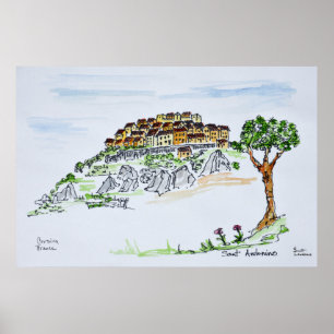 Poster Aldeia de Sant'Antonino Córsega, França