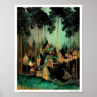 POSTER ALDEIA ENCANTADA NA FLORESTA