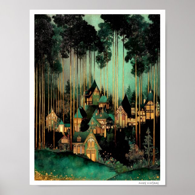 POSTER ALDEIA ENCANTADA NA FLORESTA (Frente)