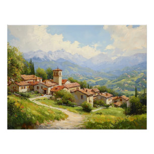 Póster Aldeia Europeia Picturesca