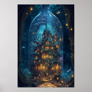 Poster Aldeia Firefly Arte Digital Fantasia