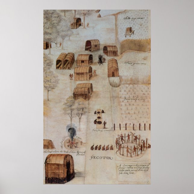 Póster Aldeia Indiana de Secoton (Frente)