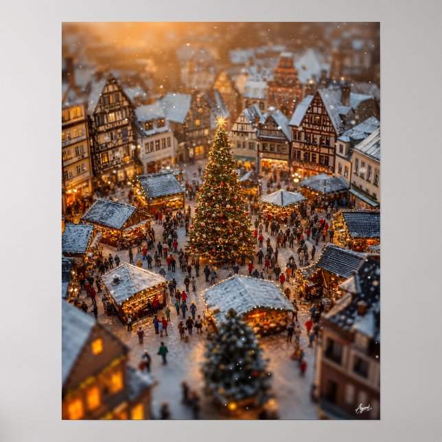 Poster Aldeia Miniatura de Mercado de Natal (Frente)