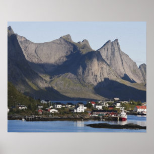 Póster Aldeia piscatória Reine, ilha de Moskenesoy,