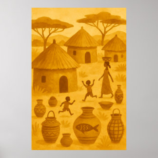 Poster Aldeia Tradicional Africana – Patrimônio Tribal