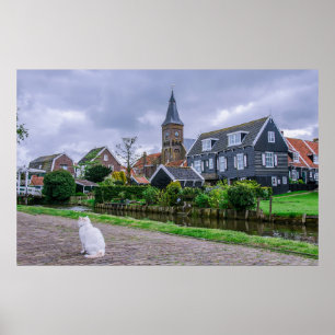 Poster Aldeia tradicional de pesca Marken nos Países Bai