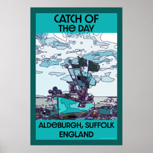 Poster Alderburgh Suffolk Beach Art Wooden Box Sinal