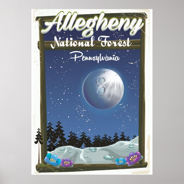 Poster Alegheny National Forest Pensilvânia (Frente)