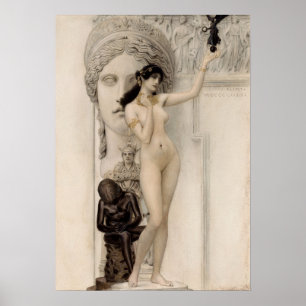 Poster Alegoria de escultura — Gustav Klimt (1889)
