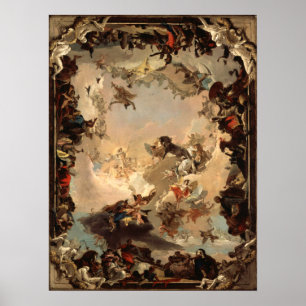 Póster Alegoria de Tiepolo dos planetas e dos continentes