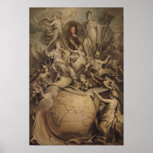 Poster Alegoria do duque de Philippe II de Orleans, 1718