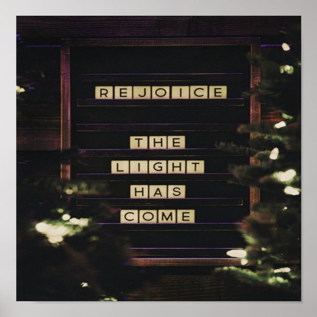 Poster Alegra-Te Que A Luz Chegou A Isaiah 60 Bíblia Vers (Frente)