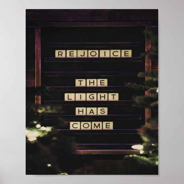 Poster Alegra-Te Que A Luz Chegou A Isaiah 60 Bíblia Vers (Frente)