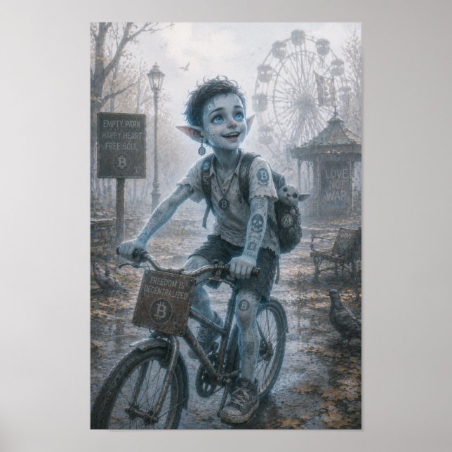 Poster Alegria / Ciclista / Parque Vazio (Frente)