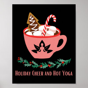 Poster Alegria de Feriado e Ioga Quente Natal Divertido F