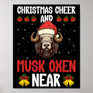 Poster Alegria de Natal e Bois-Musquinhos Perto - Boi-Mus