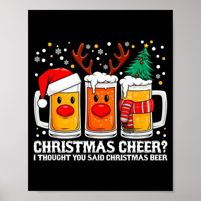 Poster Alegria de Natal Renas Divertidas Cerveja Natal Be (Frente)