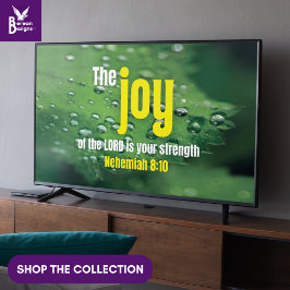 Poster ALEGRIA DO SENHOR Arte Cristã em Moldura para TV 