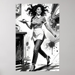 Poster Alegria em Movimento Cartaz Vintage de Charm de Ga