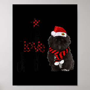 Poster Alegria Esperança Amor Paz Natal Shih Tzus Pretos 