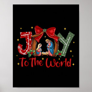 Poster Alegria Para O Mundo Natal Cena De Natividade Cris