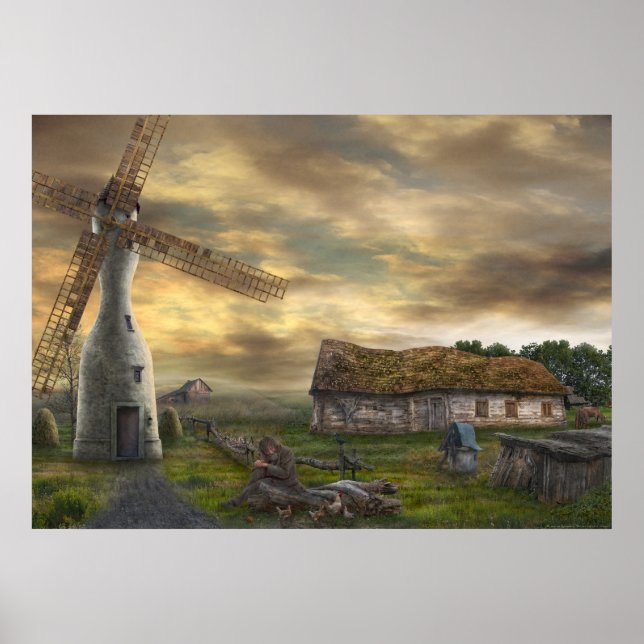 Poster Além do Último Horizonte | Arte Digital Surreal (Frente)