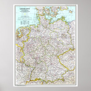 Poster "Alemanha: 1991 MAPA dos Estados Federais ...