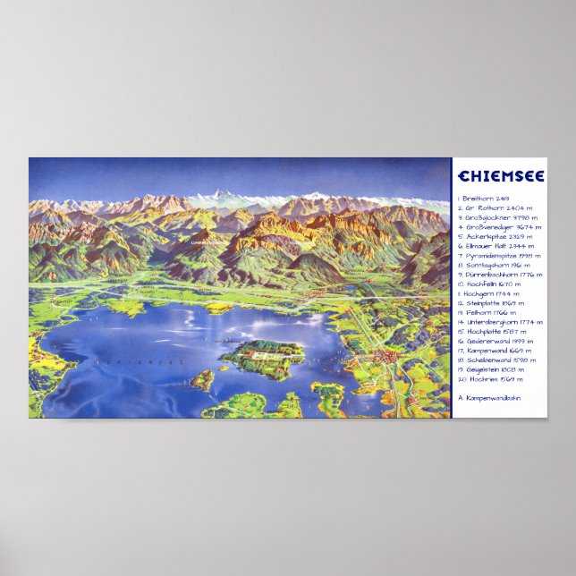 Poster " Alemanha: 2021/heute - Chiemsee Panorama Tass (Frente)