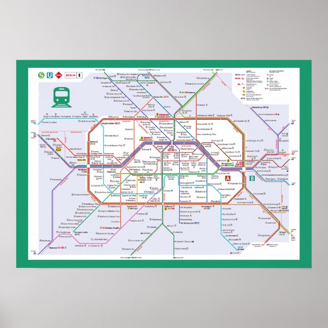 Poster "Alemanha: 2023/heute Berlin - Liniennetz ... (Frente)