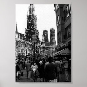 Poster Alemanha Antiga Munique Frauenkirche Frauenplatz