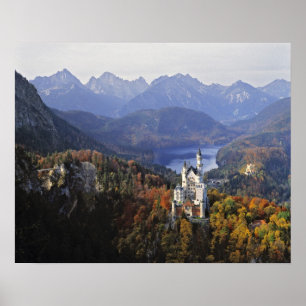 Póster Alemanha, Baviera, Castelo Neuschwanstein. Grande