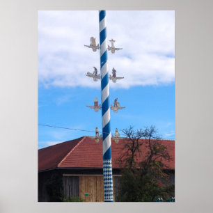 Póster Alemanha, Baviera; Maypole da vila