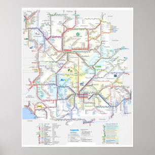 Poster “Alemanha: BAVIERA rede ferroviária…