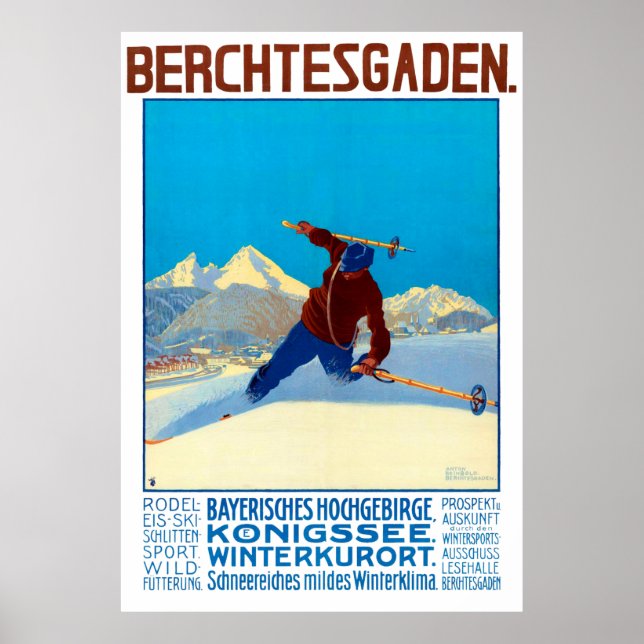Poster "Alemanha: Berchtesgaden - Wintersport Werbe (Frente)