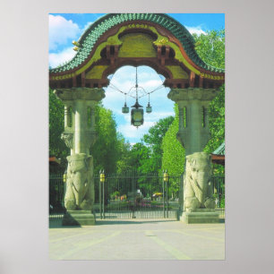 Póster Alemanha, Berlim, jardim zoológico, entrada do
