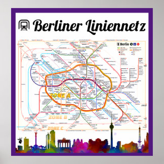 Poster alemanha. BERLIM Liniennetz (S-/U-Bahn) ...