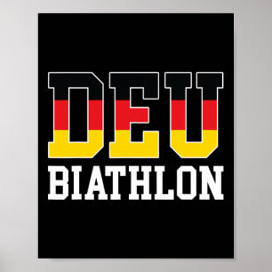 Poster Alemanha Flag Biathlonist - Alemão Deu Biathlon