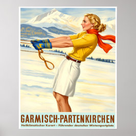 Poster Alemanha, pôster de esqui de Garmisch Partenkirche