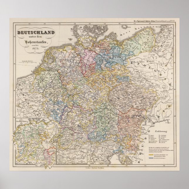 Poster Alemanha sob o Hohenstaufen e até 1275 (Frente)