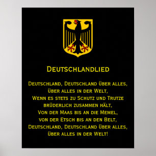 Poster alemão do hino nacional de Deutschlandlied