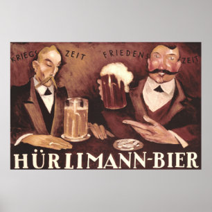 Poster alemão Hurlimann da arte do bar do bar da