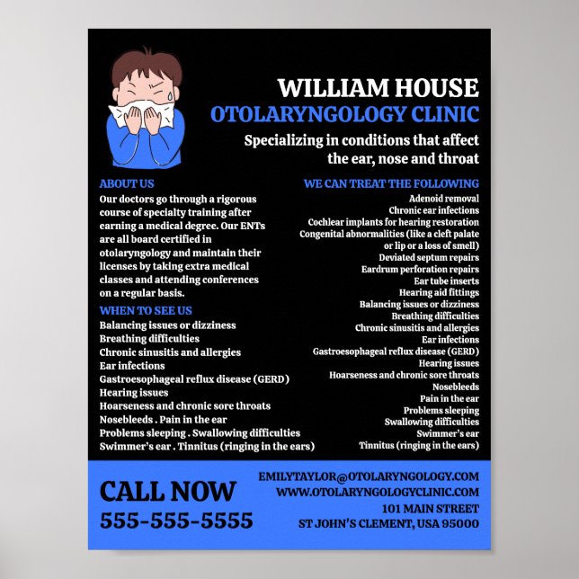 Poster Alergia-Design, Otolaringologista, Otolaringologia (Frente)