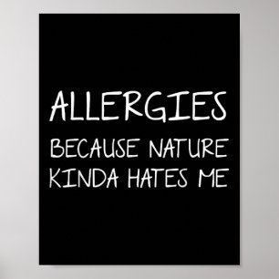 Poster Alergias Engraçadas Quote Piada de Alergia Sazonal