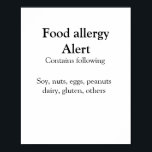 Poster Alerta de alergia de comida adicionar nome texto i<br><div class="desc">Design</div>