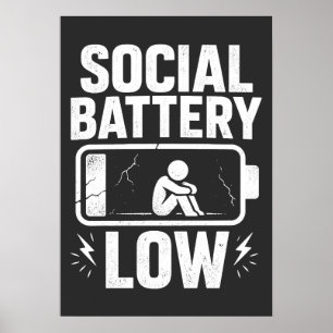 Poster Alerta de Bateria Social Baixa