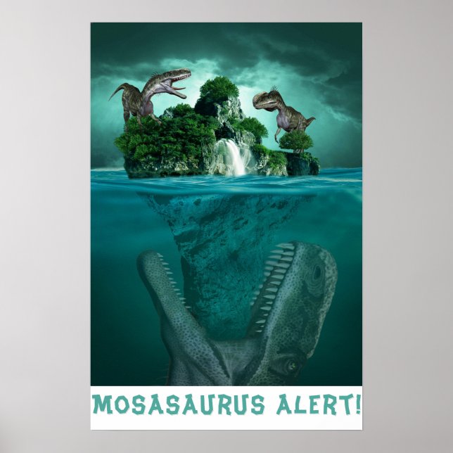 Poster Alerta de Mosasaururus! (Frente)