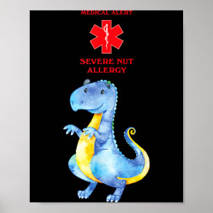 Poster Alerta Médico Alergia Grave a Nozes Com