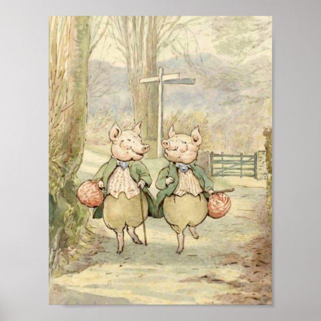 Poster Alexander e Pigling Bland por Beatrix Potter (Frente)