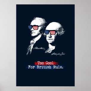 Poster Alexander Hamilton George Washington demasiado